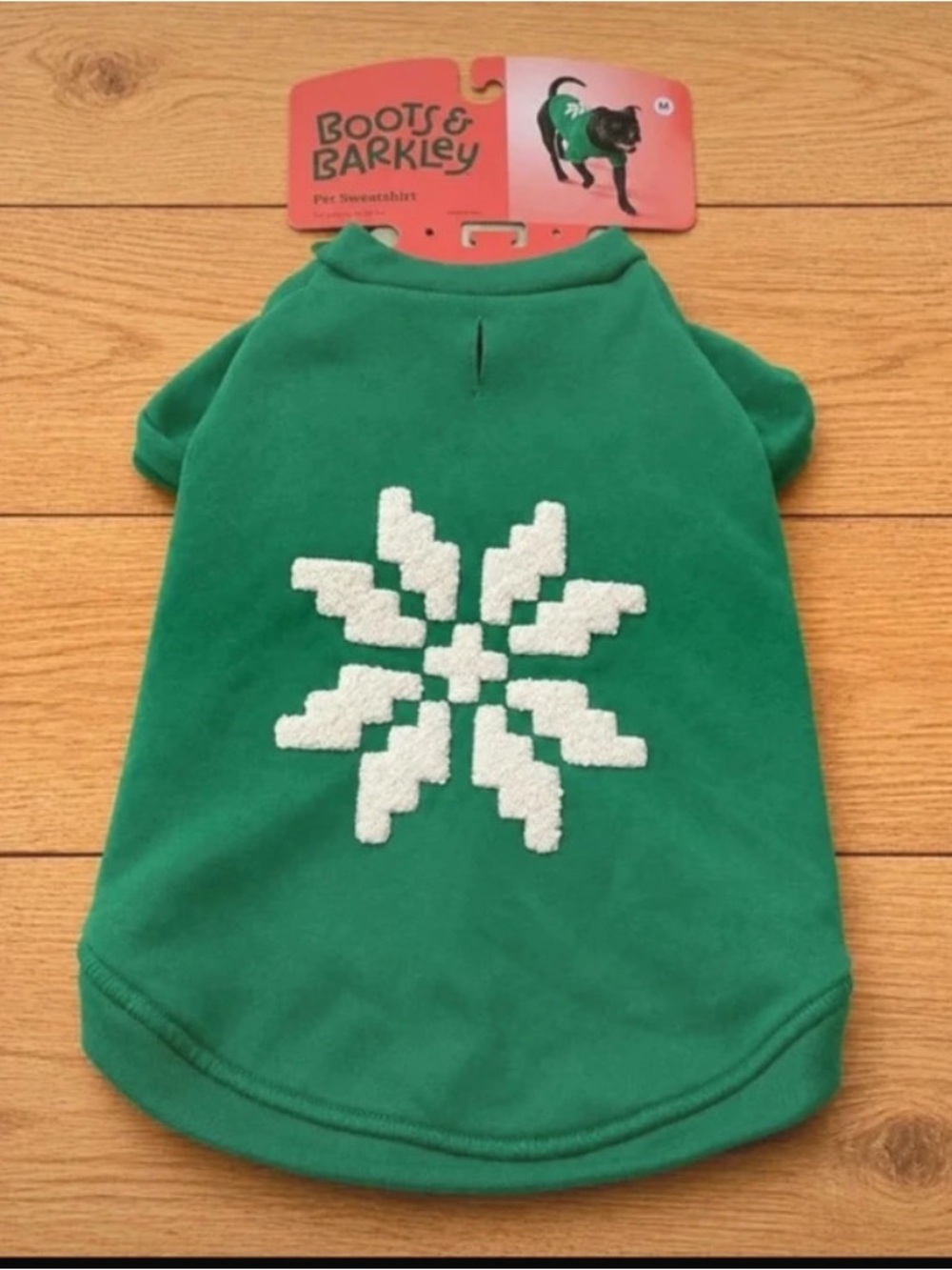 Boots & Barkley Green Sweatshirt with White Snowflake